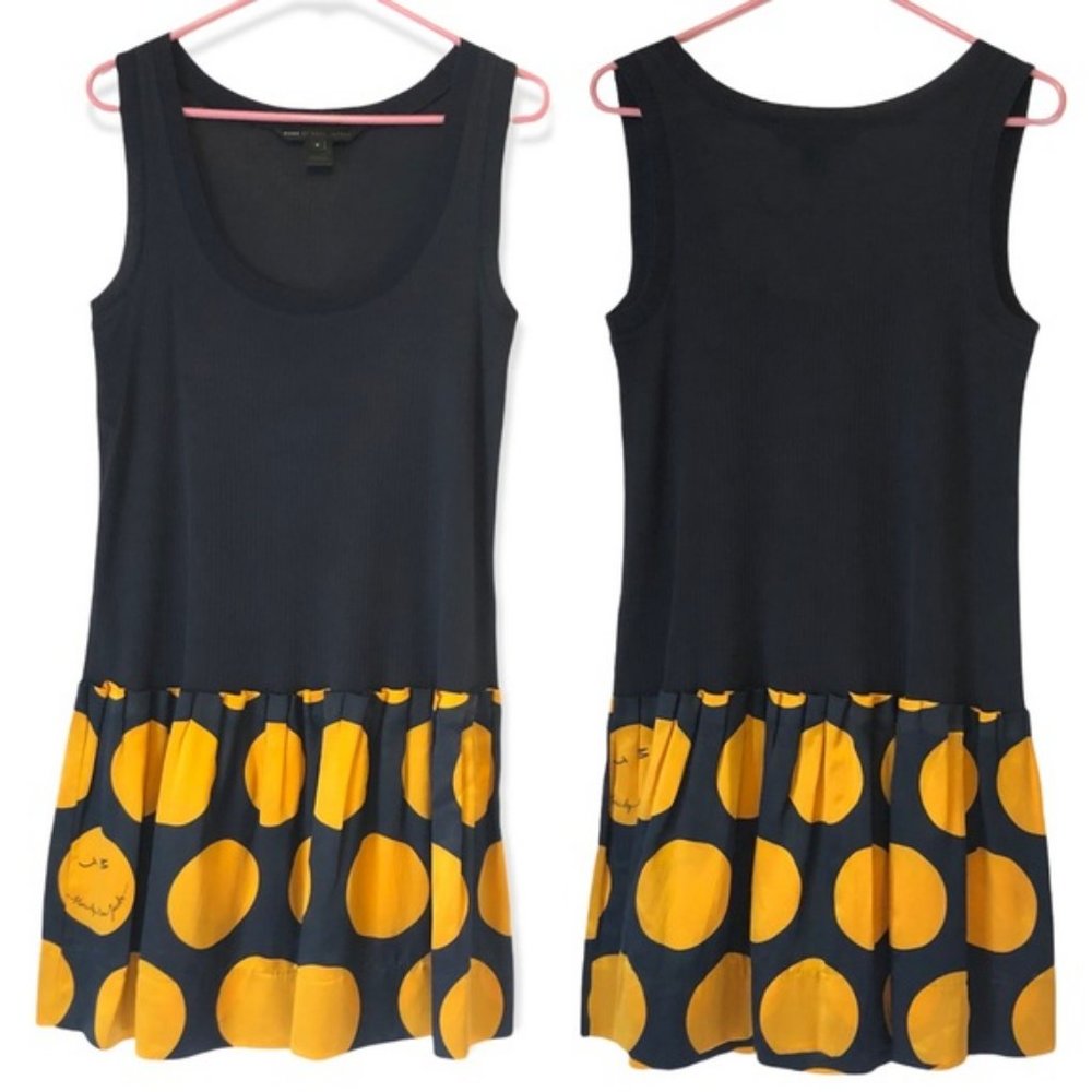 Marc by Marc Jacobs Sleeveless Mini Dress Polka dot Crewneck Blue Orange S